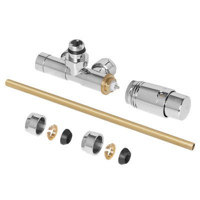 Zestaw do dolnego podłączenia zespolony jednootworowy duoplex chrom PROV