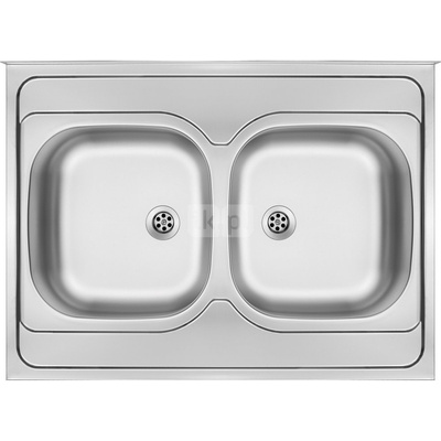 Zlew. tango satyna z listwą przyścienną 2k b/o 800x600x140, 2" + osprzęt