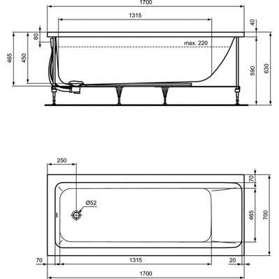 CONNECT AIR WANNA 170X70 Z PANELAMI