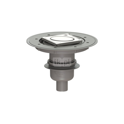 Wpust KESSEL Classic z 1 przyłączem DN 50, odpływ pionowy (zdejmowany), kratka 95x95mm stal nierdzewna
