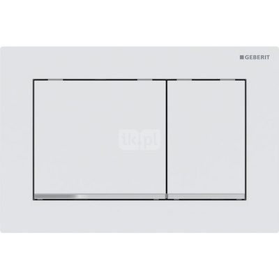 Przycisk uruchamiający Geberit Omega20, przedni/górny, biały mat-chrom-biały mat, easy-to-clean, prostokątny