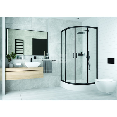Kabina funkia nero półokrągła, szkło transparentne 90x90 cm