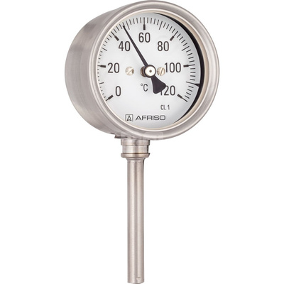 Termometr bimetaliczny AFRISO BiTh Ch, D412 fi 100 mm -20…60'C tuleja 63 mm połączenie ax