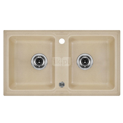 Zlew. zorba piaskowy granit 2k b/o 780x435x180, 3,5" + osprzęt space-saver