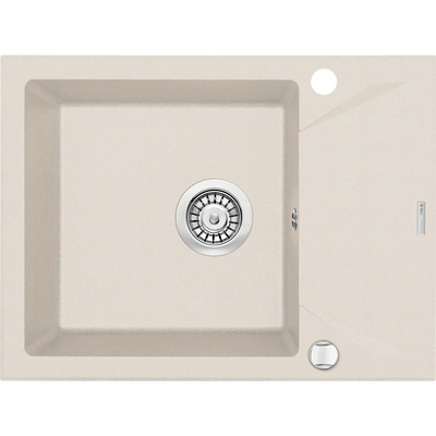 Zlew. evora beż granit 1k z/ko 590x440x193, 3,5" + osprzęt space-saver