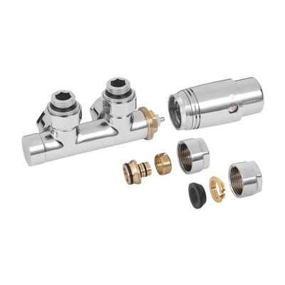 Zestaw do dolnego podłaczenia chrom typu DUOPLEX INVENA PROV (lewy, prawy)