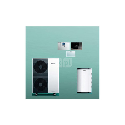 Pakiet Systemowy OZE - Pompa ciepła powietrzna powietrze-woda monoblok VAILLANT VWL 125/6A aroTHERM plus 12.2 kW 400 V + Moduł komunikacji internetowej VR 940f + Moduł sterowania VWZ AI + Zasobnik buforowy VP RW 100 + Regulator sensoCOMFORT VRC 720