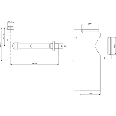 SYFON UMYWALKOWY 1 1/4" 75MM SEAL