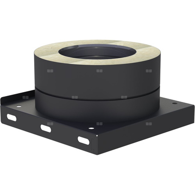 Płyta fundamentowa fi 200mm z odpływem skroplin w dół (nypel 1/2") lakierowana na czarno w dół (nypel 1/2") lakierowana na czarno