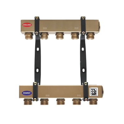 Rozdzielacz do instalacji c.o. QIK stal GW 1'', 3-obieg. GZ 3/4''