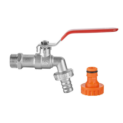 Kran czerpalny kulowy z końcówką do węża i szybkozłączką