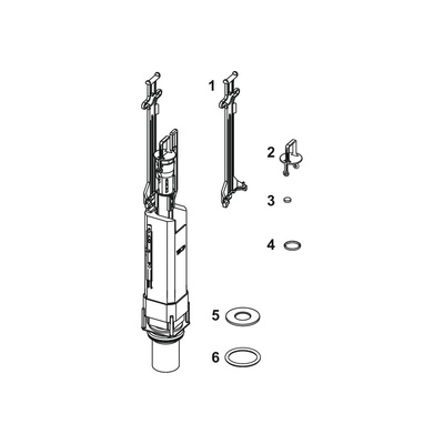 Kompletny zawór spustowy A3 z koszem i dociskiem zaworu TECE profil