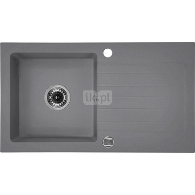 Zlew. zorba szary metalik granit 1k z/o 760x440x160, 3,5" + osprzęt space-saver
