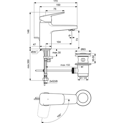 CERAPLAN BATERIA UMYWALKOWA H75 RTD BS PU/MT 5L