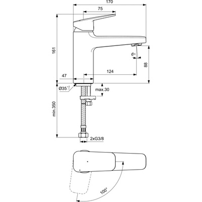CERAPLAN BATERIA UMYWALKOWA H90 RMTD BS 5L