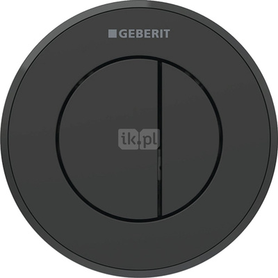 Pneumatyczny przycisk uruchamiający WC Geberit Typ 10, ręczny, podtynkowy, dwudzielny, czarny mat, easy-to-clean