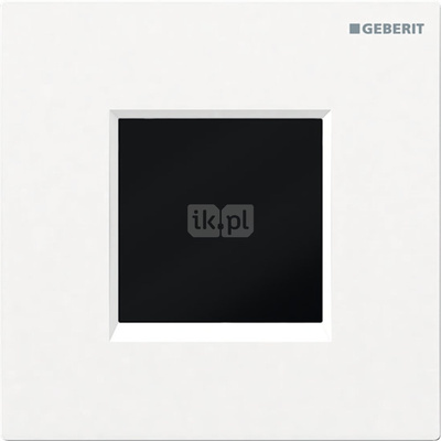 Elektroniczny zawór spłukujący Geberit do pisuaru, zasilanie bateryjne, Typ 20, biały-chrom bł., prostokątny