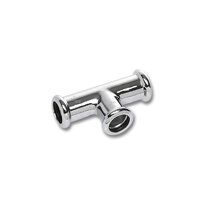 Trójnik SANHA Press Cu (chromowanie) 15 mm x 12 mm x 15 mm (zw x zw x zw)