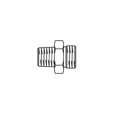 Ofix-Oil, podwójny nypel rurowy z mosiądzu  3/8GZ ze stożkiem wewnętrznym x R3/8GZ