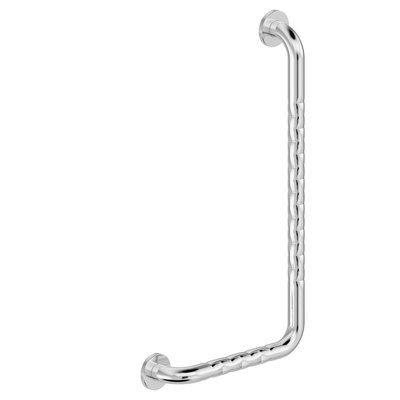 Poręcz ścienna Koło Lehnen Funktion, B37.5cm, H68cm, T8cm, prawa, stal nierdzewna falista