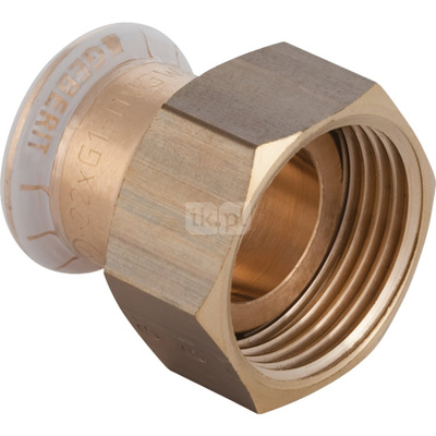 Śrubunek hydrauliczny GEBERIT Mapress Kupfer FKM mosiądz GW 1 1/2'' 35 mm z pierścieniem zacinającym