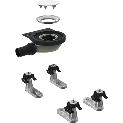 Syfon brodzikowy Geberit z 4 nogami montażowymi, do panelu do pryszniców bezbrodzikowych Setaplano, wysokość zasyfonowania 30 mm: d=40mm