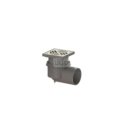 Wpust KESSEL Practicus z 1 przyłączem DN 100, odpływ poziomy (zdejmowany), kratka 138x138mm tworzywo sztuczne