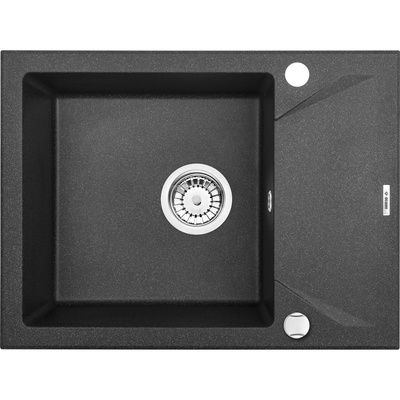 Zlew. evora grafit granit 1k z/ko 590x440x193, 3,5" + osprzęt space-saver