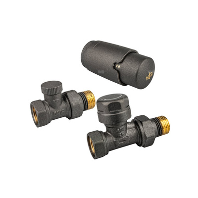 Zestaw termostatyczny grzejnikowy, prosty KOMFORT PRO, Grafit