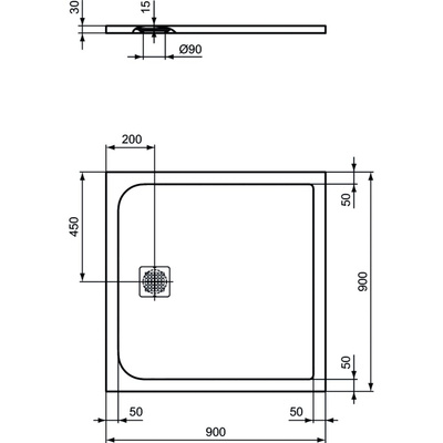 ULTRAFLAT S BRODZIK 90X90 CONC GR