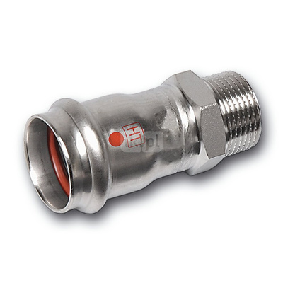 Nypel SANHA NiroTherm Industry, stal nierdzewna, 28 mm x 3/4'' (zw x GZ)