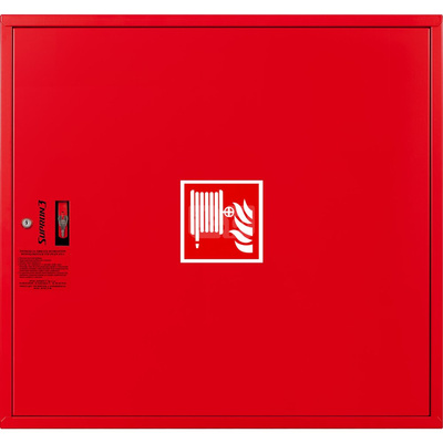 Hydrant DN 33 zawieszany, wąż 20 m, ocynk fasada, zamek patent, RAL 3000