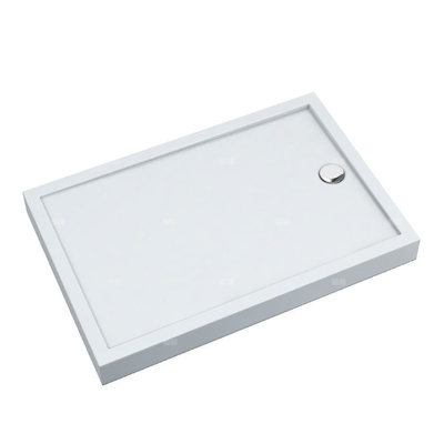 Brodzik akrylowy zintegrowany z nośnikiem Stabilsound Plus® oraz obudową akrylową przeciągniętą do podłogi Competia New 90x100x12 cm, prostokątny z odpływem na krótszym boku