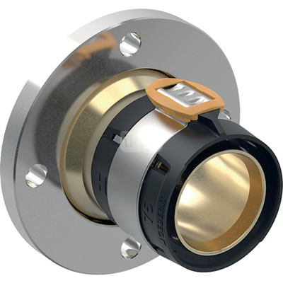 Kołnierz Geberit FlowFit PN6, z jednostką zaciskową: Materiał=Brąz krzemowy bezołowiowy (CuZn21Si3P), d=75mm, DN=65