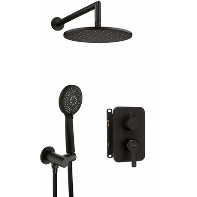 Komplet podtynkowy natryskowy arnika nero z boxem mieszaczowym