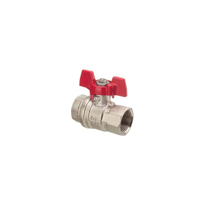 Optibal, zawór kulowy, DN 20, 3/4 GW, z mosiądzu, pokrętło motylkowe