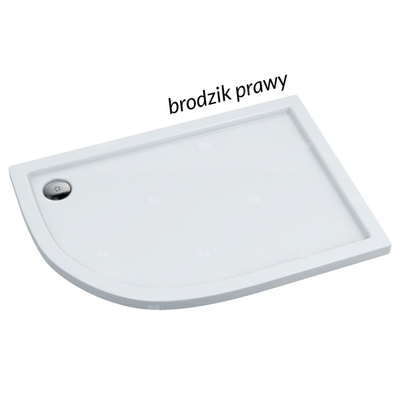 Brodzik akrylowy Caspar 120x85x5 cm R55, asymetryczny prawy