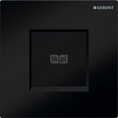 Elektroniczny zawór spłukujący Geberit do pisuaru, zasilanie bateryjne, Typ 20, czarny-chrom bł., prostokątny