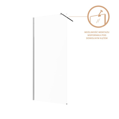 Kabina walk-in szkło transparentne profil chrom