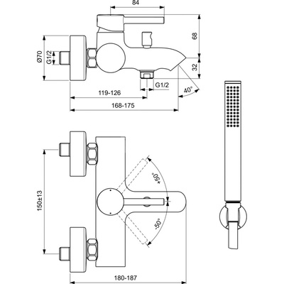 CERALINE Bateria wannowo-natryskowa z AKCESS.