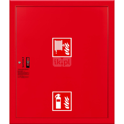 Hydrant DN 25 FIT wnękowy z miejscem na gaśnicę pod zwijadłem, wąż 30 m, zamek patent, RAL 3000