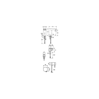 Bateria umywalkowa CELIS E 230V, chrom typ HDK elektroniczna, zasilacz podtynkowy