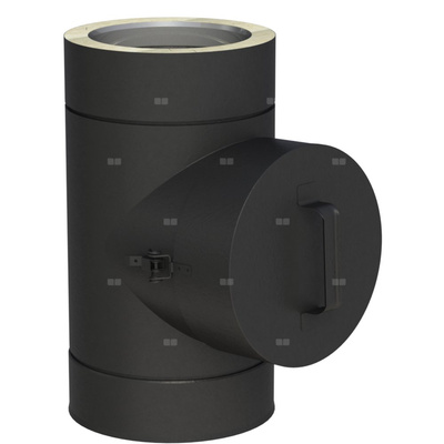 Element rewizyjny fi 200mm z wyjściem okrągłymT450 'C / N1 lakierowany na czarno T450 'C / N1 lakierowany na czarno (RAL9011)