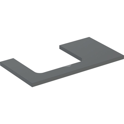Blat pod umywalkę Geberit ONE z wycięciem, do prostokątnej umywalki nablatowej: B=89.4cm, Lava, Przekrój=Lewa strona, Lakierowany matowy