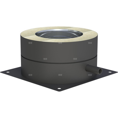 Płyta fundamentowa fi 180mm z odpływem skroplin w bok lakierowana na czarno w bok lakierowana na czarno