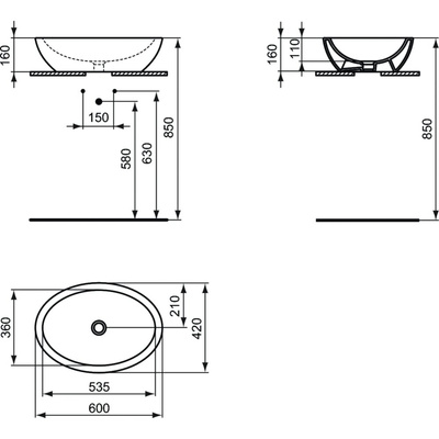 STRADA UMYWALKA OVAL NABLATOWA 60X42