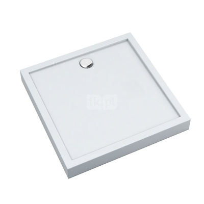 Brodzik akrylowy zintegrowany z nośnikiem Stabilsound Plus® oraz obudową akrylową przeciągniętą do podłogi Competia New 100x100x12 cm, kwadratowy