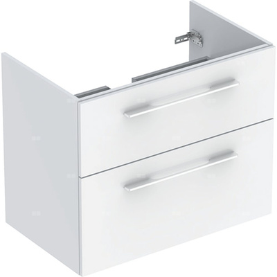 Szafka pod umywalkę GEBERIT Selnova Square Slim, 2 szuflady, kolor biały szer.78.8mm
