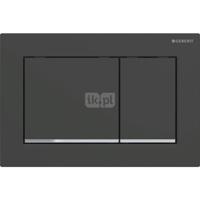 Przycisk uruchamiający Geberit Omega20, przedni/górny, czarny mat-chrom-czarny mat, easy-to-clean, prostokątny