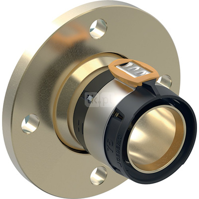 Kołnierz Geberit FlowFit PN10/16, z jednostką zaciskową: Materiał=Brąz krzemowy bezołowiowy (CuZn21Si3P), d=75mm, DN=65